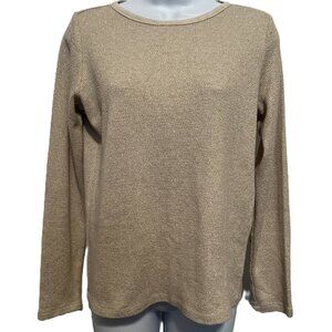 Preppy Classic Quiet Lux Style Banana Republic Beige/Gold sweater Women's Size S
